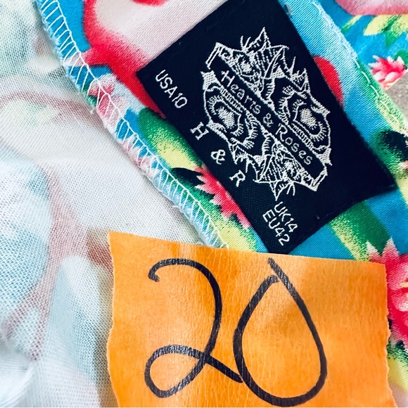 Hearts and Roses Flare Dress 1950' Rockabilly Vintage Style Flare Floral Size 10 - Picture 7 of 14